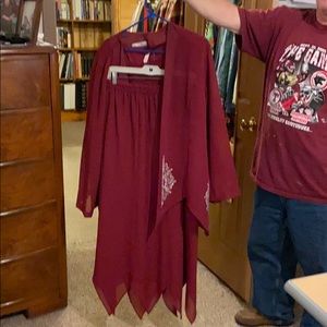 Three piece dressy outfit.